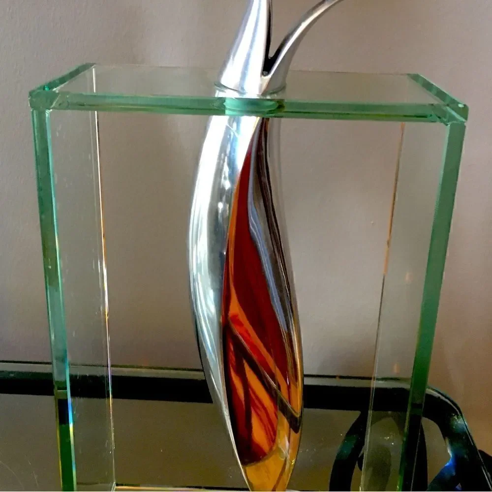 Silver and Glass Bud Vase unique design